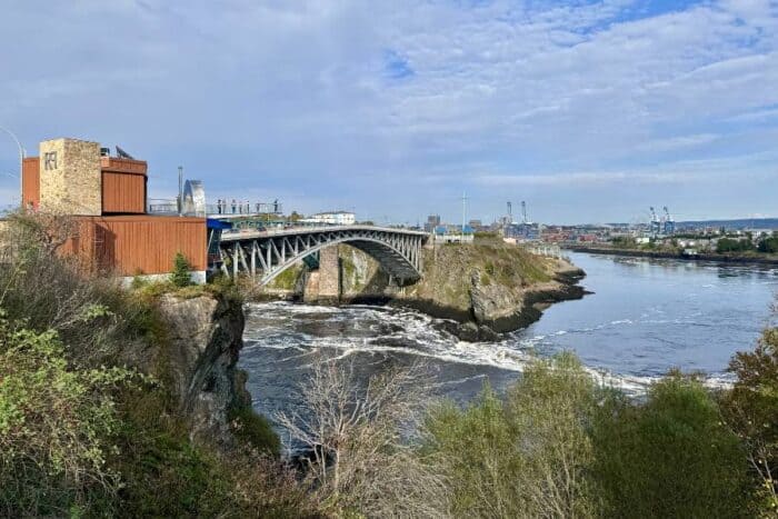 Reversing Falls Rapids and Reversing Falls Bridge John New Brunswick Canada 