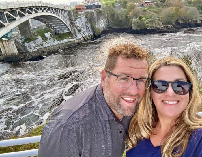 couple at Reversing Falls Saint John New Brunswick Canada 