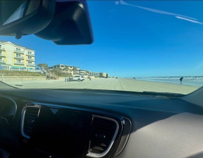 rental car driving on New Smyrna Beach