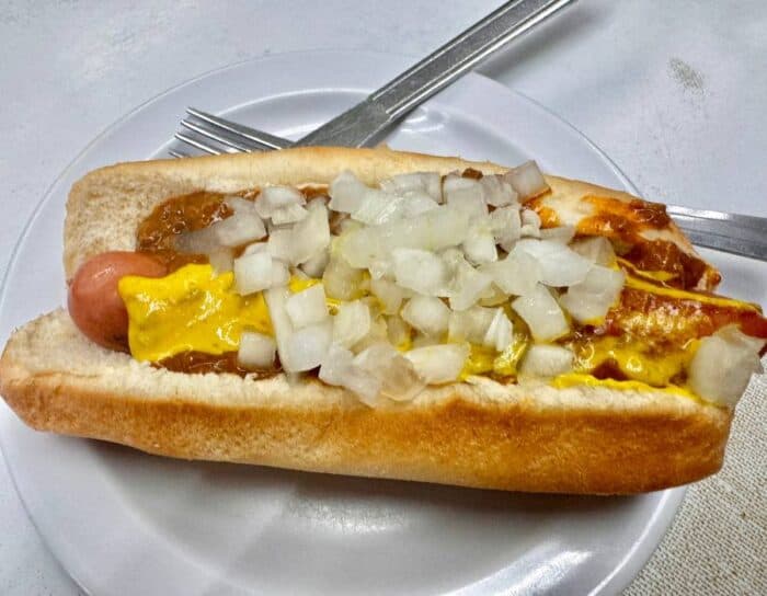 Detroit style coney at Lafayette Coney Island