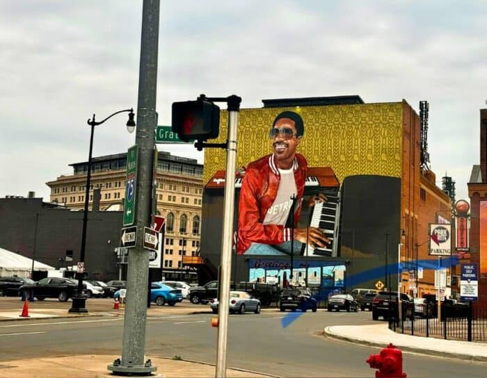 Stevie Wonder mural in Detroit Michigan