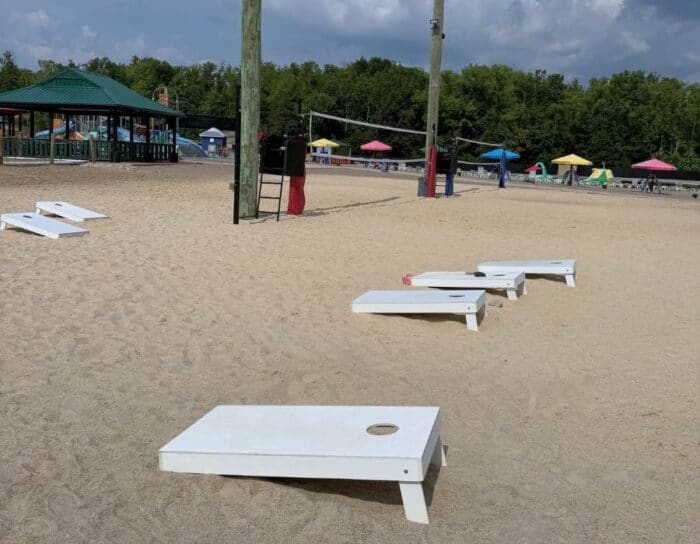 corn hole and sand volleyball Land of Illusion Aqua Adventures Waterpark