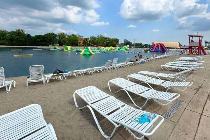 lounge chairs at Land of Illusion Aqua Adventures Waterpark