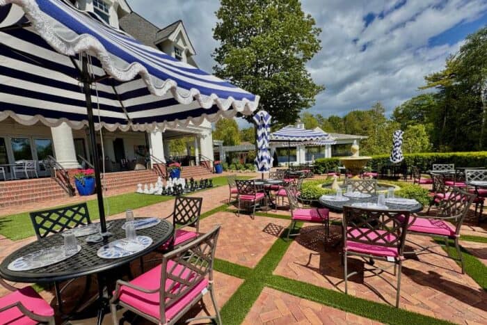 patio at The Inn at Stonecliffe on Mackinac Island