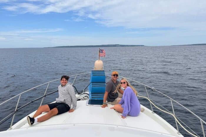 private Boat traveling to Mackinac Island