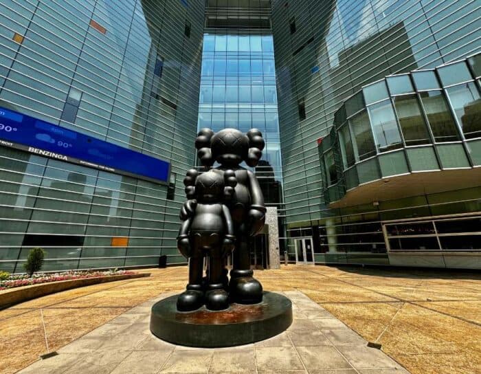 sculpture outside One Campus Martius Building in Detroit Michigan