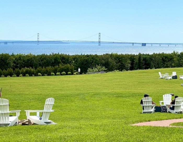 view from the Inn at Stonecliffe on Mackinac Island