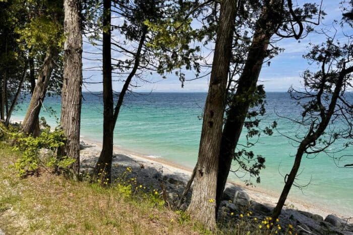 view of water from Mackinac Island