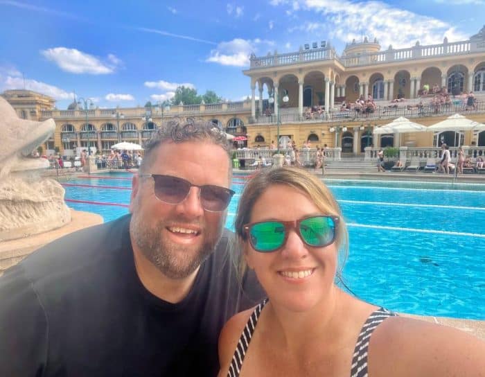 couple at thermal spa in Budapest 