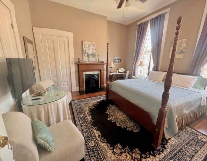 guest room at The Iron Gate Bed and Breakfast Madison Indiana