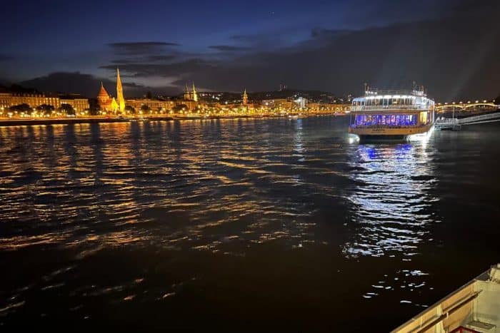 scenic boat tour on Danube River in Budapest Hungary