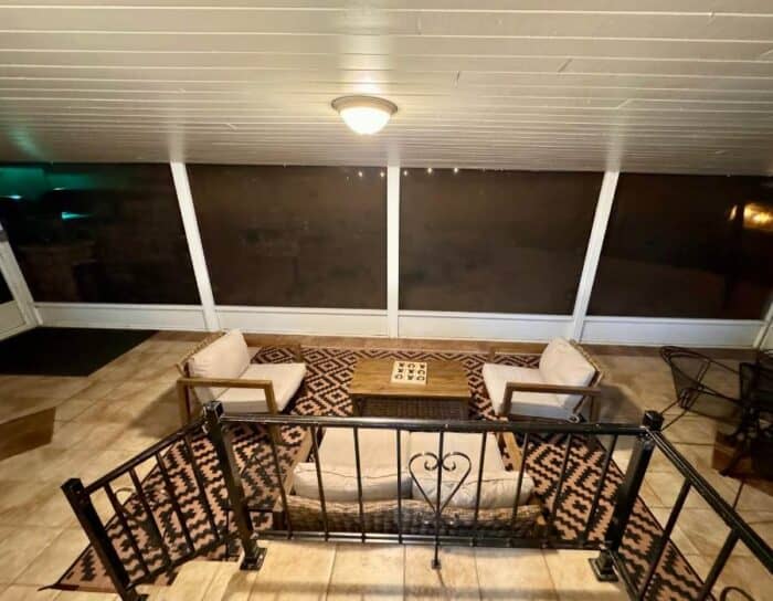 screened in porch at Lakeside Oasis on Rocky Fork Lake