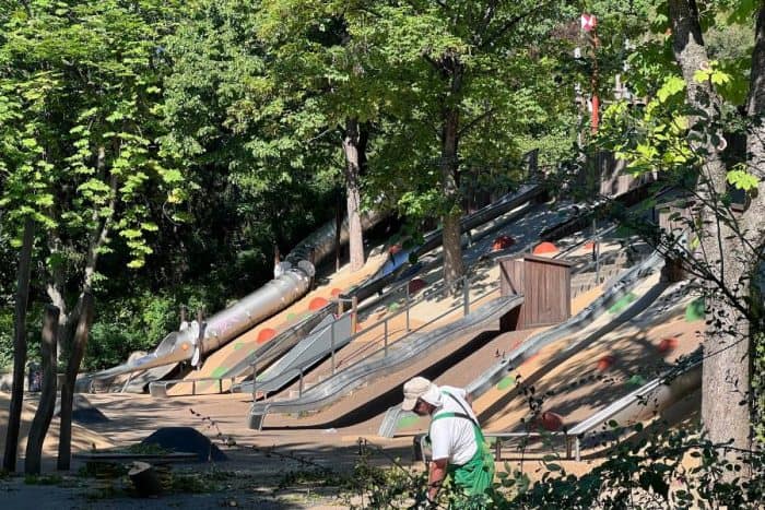 slides on Gellert Hill in Budapest