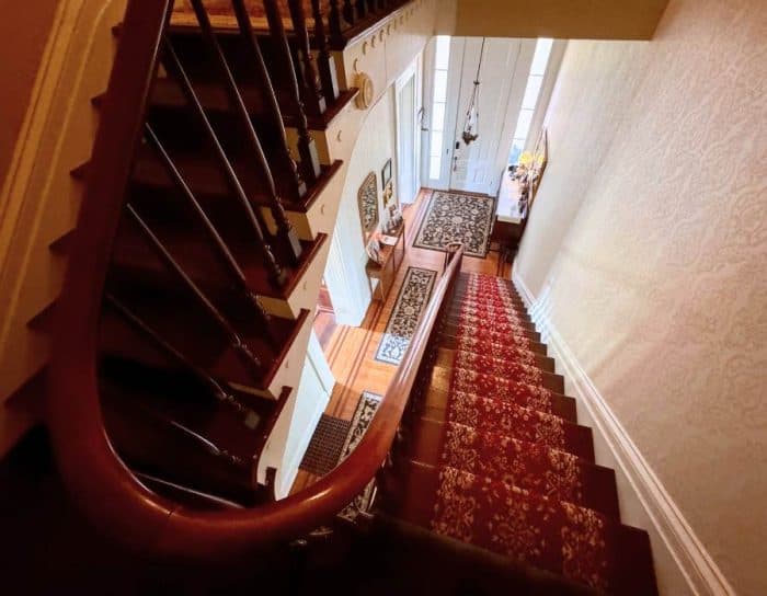 staircase at The Iron Gate Bed and Breakfast Madison Indiana