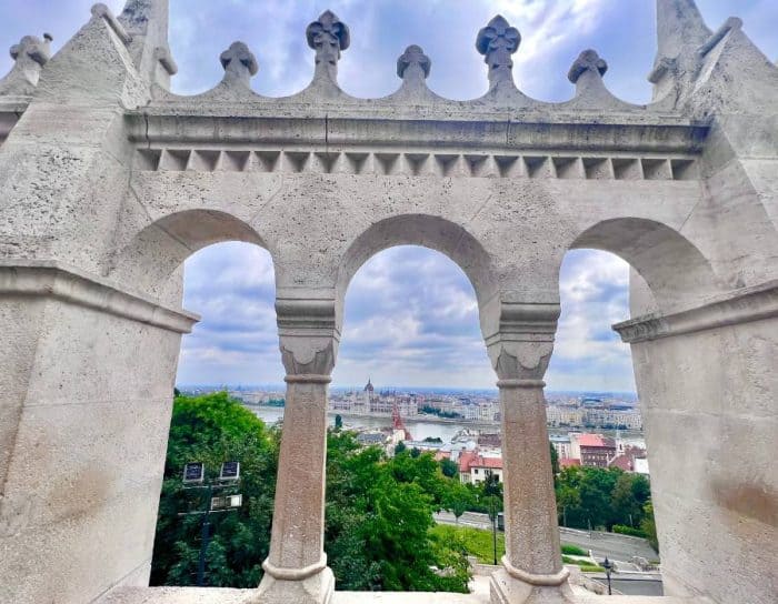 view from Fisherman's Bastion in Budapest 