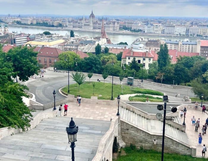 view from Fisherman's Bastion in Budapest 