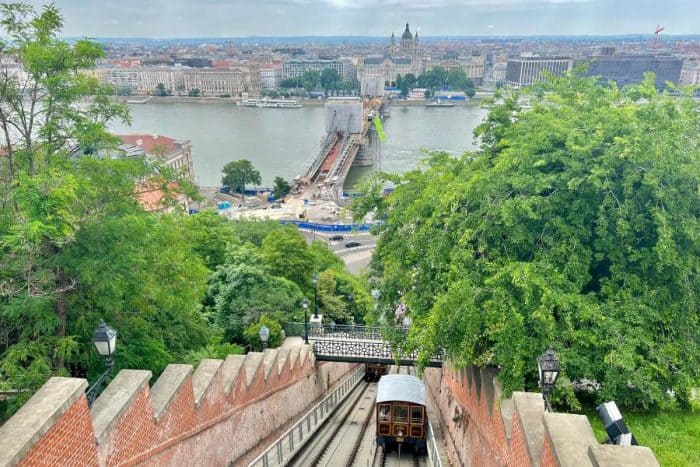 view from Funicular in Budapest 