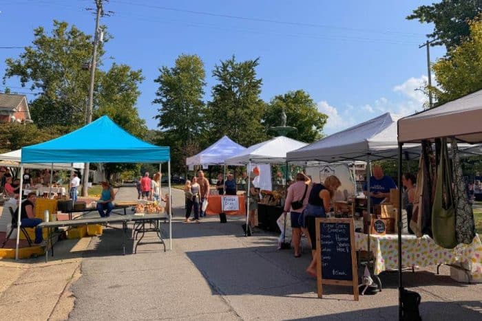 Farmer's Market at Historic Broadway Fountain in Madison Indiana