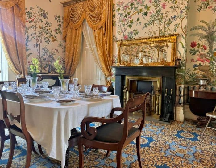 dining room in Lanier Mansion Madison Indiana 