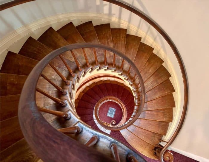 staircase in Lanier Mansion Madison Indiana