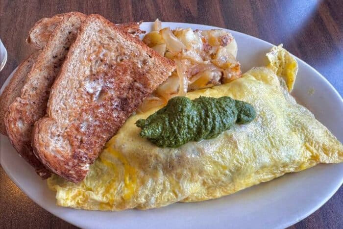 The Cilantro Omelette at The Hatchery in Vermont