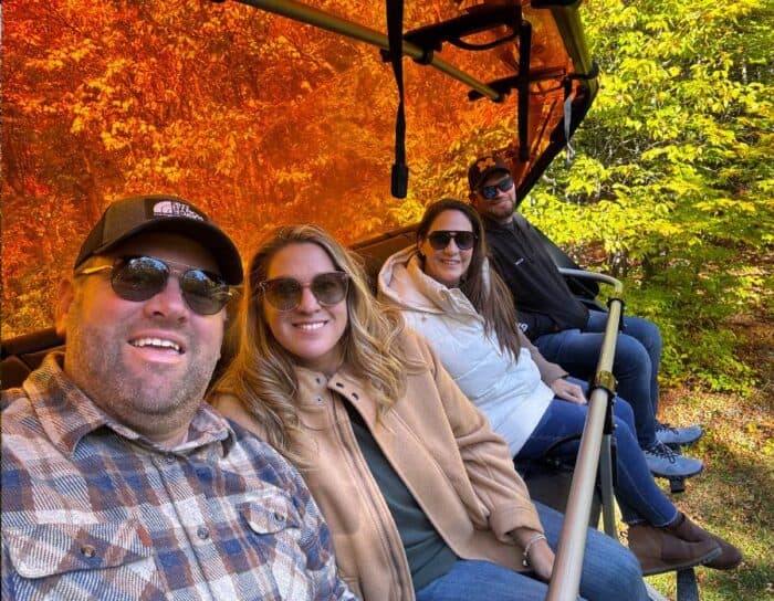 couples on scenic chairlift Okemo Mountain Resort Ludlow VT 