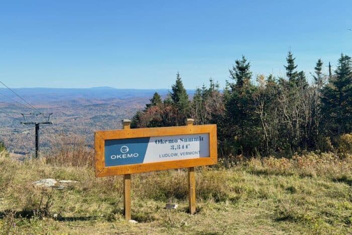 sign at Okemo Mountain Resort  in Ludlow VT 