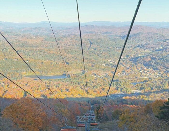 view from scenic chairlift Okemo Mountain Resort Ludlow VT 