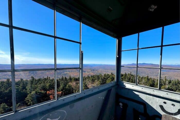 view from top of the Okemo Fire Tower Ludlow VT 