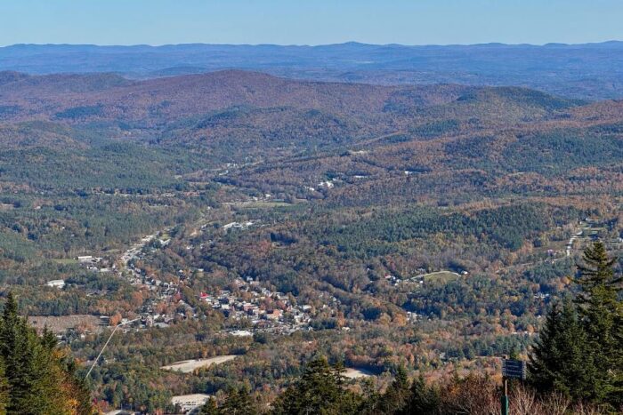 view of Ludlow Vermont from Okemo Mountain Resort