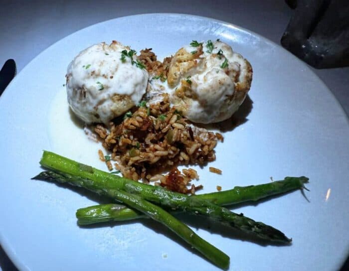 Baked Lump Crab Cakes on sunset cruise Florida 