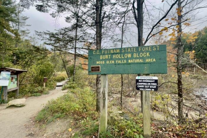 Moss Glen Falls trail Stowe Vermont