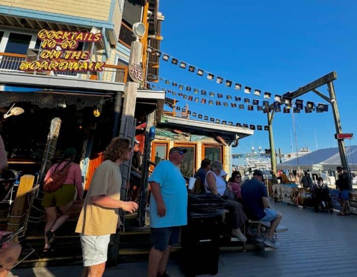 bleachers at Destin Harbor Boardwalk 