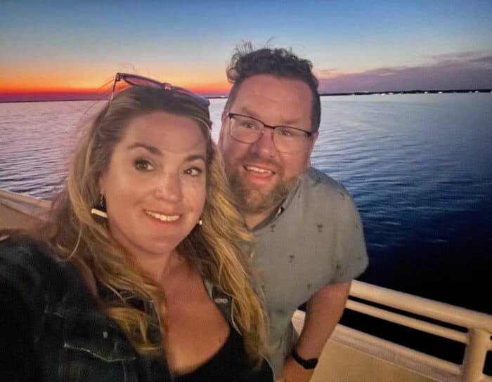 couple on Sunset Dinner Cruise on a 125-foot Solaris Yacht