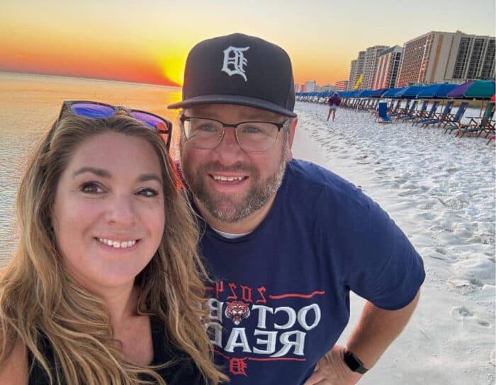 couple on beach sunrise Destin