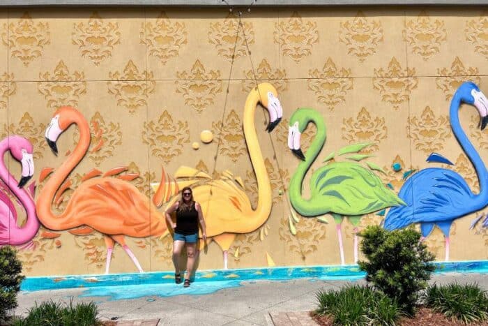 flamingo mural at Destin Commons