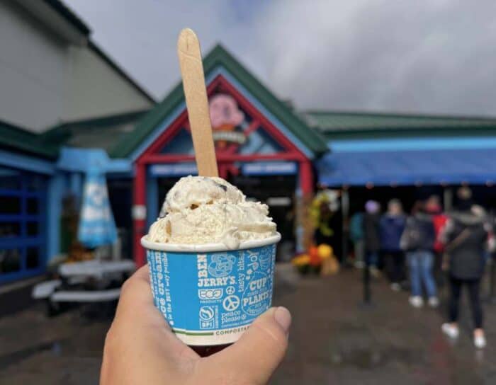 ice cream at Ben & Jerry's Factory in Vermont