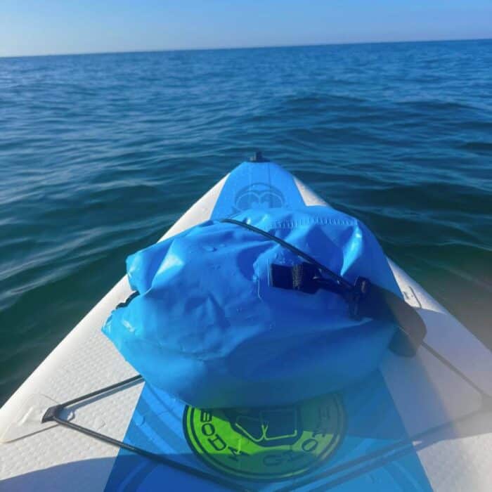 inflatable stand up paddleboard on the ocean 