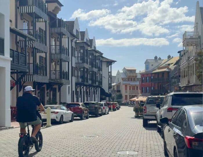 man riding bike Alys Beach