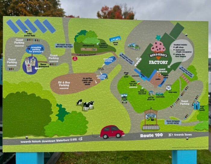 map of  Ben and Jerry's  in Vermont