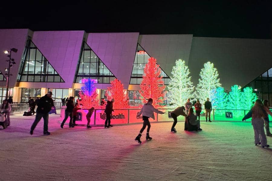 outdoor ice skating at Elm Street Plaza Cincinnati OH