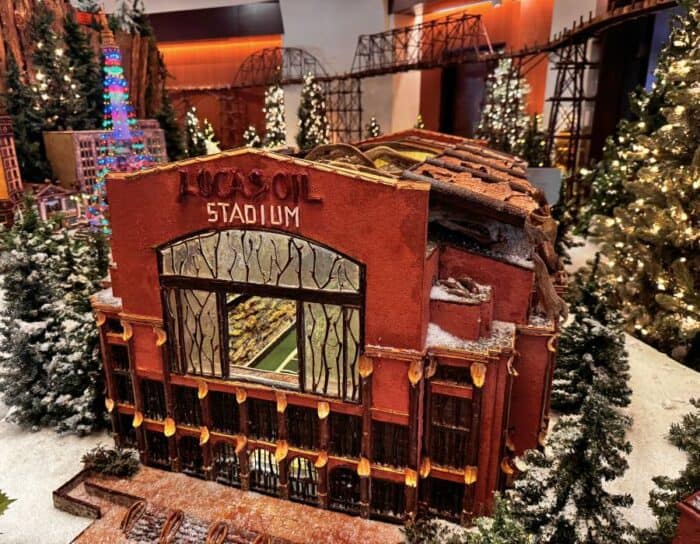 Lucas Oil Stadium at Jingle Rails at the Eiteljorg Museum 