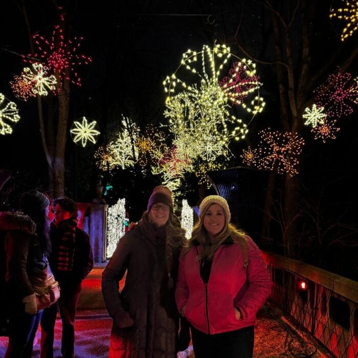 friends at Winterlights at Newfields in Indianapolis