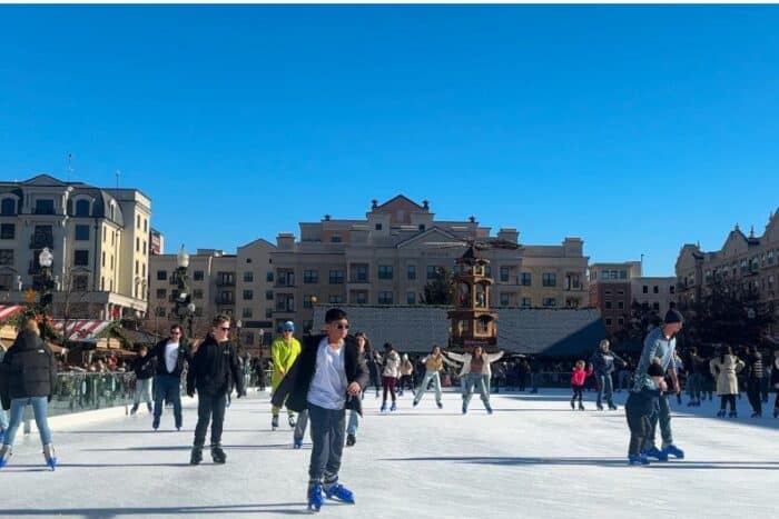 ice skating at the Carmel Christkindlmarkt