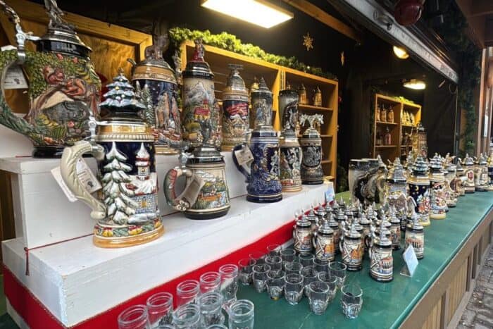 beer steins at Carmel Christkindlmarkt 