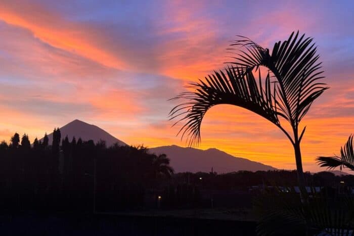 sunrise over a volcano in Nicaragua 