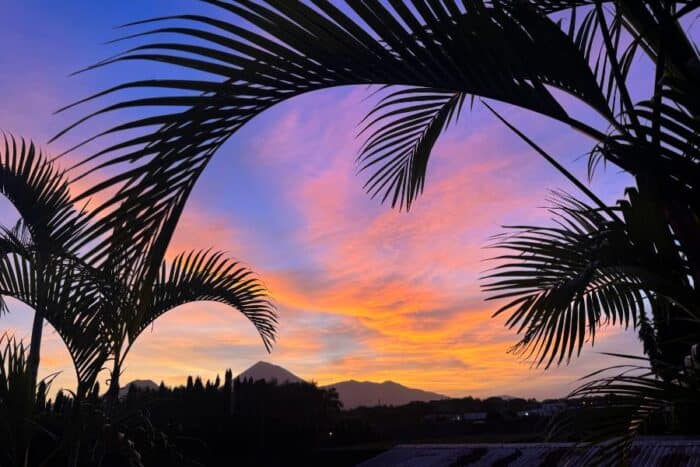 sunrise over a volcano in Nicaragua 