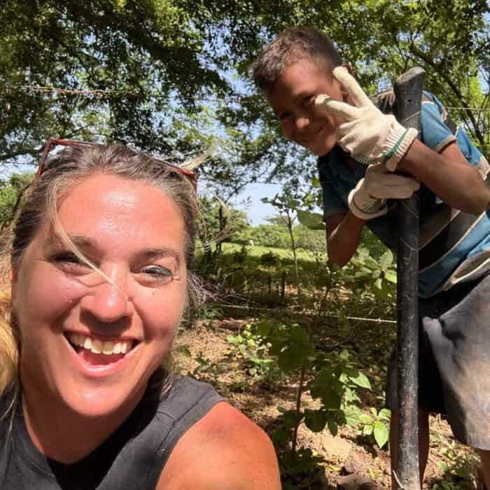 woman next to boy 