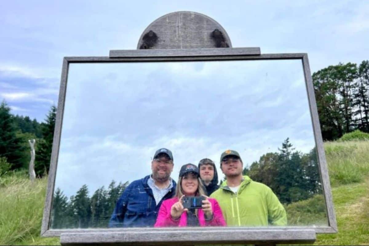 family at San Juan Islands Sculpture Park