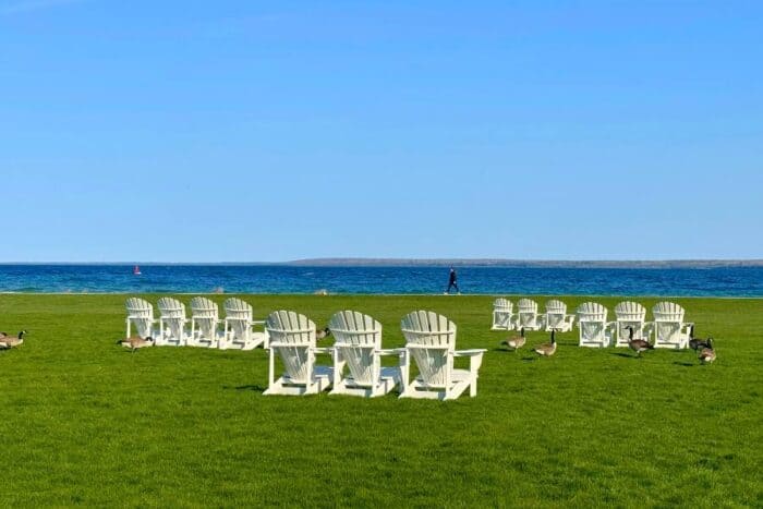 Adirondack Chairs at Mission Point Mackinac Island
